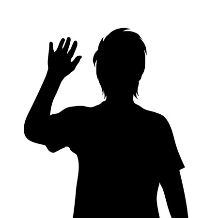 Vector silhouette of woman on white background.のイラスト素材