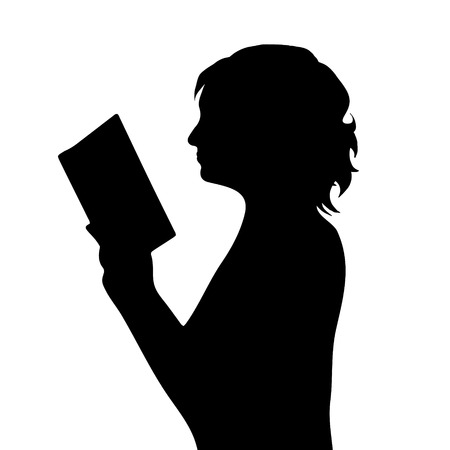 Vector silhouette of woman on white background.のイラスト素材