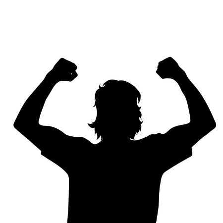 Vector silhouette of man on white background.のイラスト素材