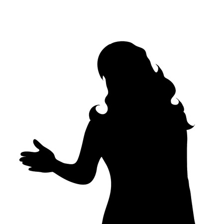 Vector silhouette of woman on white background.のイラスト素材
