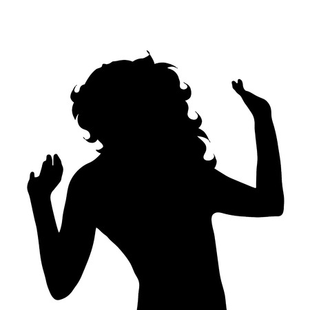 Vector silhouette of woman on white background.のイラスト素材
