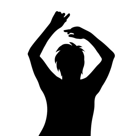 Vector silhouette of woman on white background.のイラスト素材