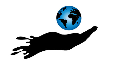 Vector illustration of Globe on a white background.のイラスト素材