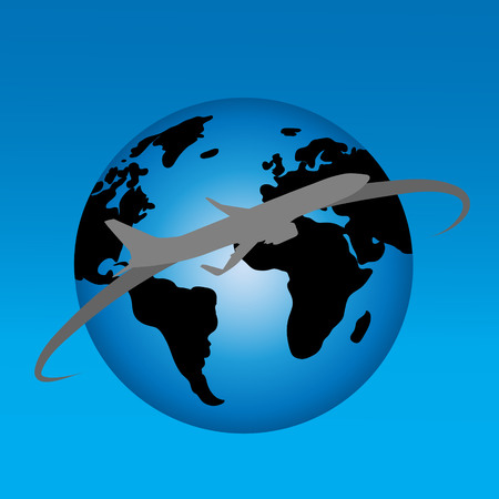 Vector illustration of Globe on a blue background.のイラスト素材