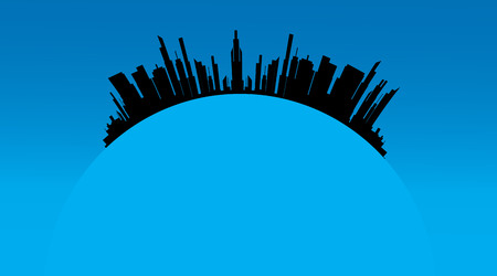 Vector illustration of the city on a white background.のイラスト素材
