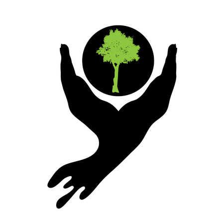 Vector illustration of tree logo on white background.のイラスト素材