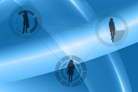 Economics background with silhouettes of people and abstract background.のイラスト素材