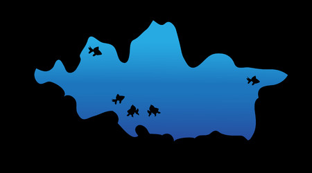 Vector illustration of under water world with fish.のイラスト素材