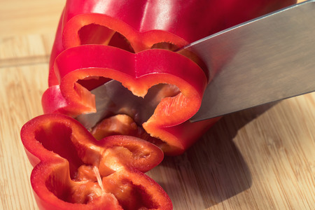 Pepper cut into slices.の写真素材