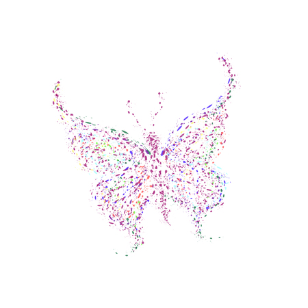 Vector illustration of butterfly on white background.のイラスト素材