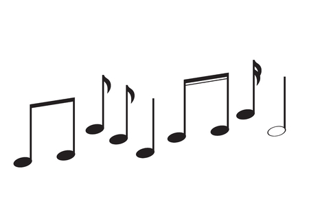 Vector silhouette of music on white background.のイラスト素材