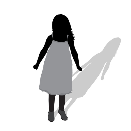 Vector silhouette of a girl on white background.のイラスト素材