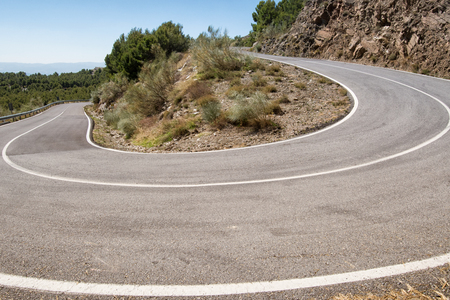 Zigzag road in the mountains in the Spain.の写真素材