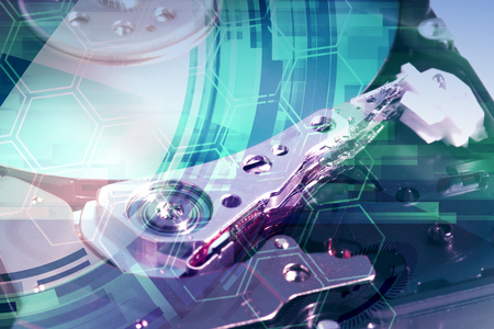 Detail of hard disk components.