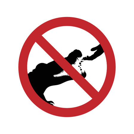 Do not feed the crocodile ban mark on a white background.のイラスト素材