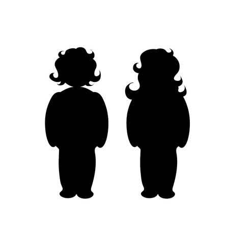Homosexual couple of women. Vector silhouette on white background. Illustration of lesbian icon.のイラスト素材
