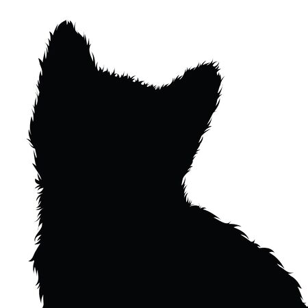 Vector silhouette of cat on white background. Symbol of farm, pet, kitty, garden, animal.のイラスト素材