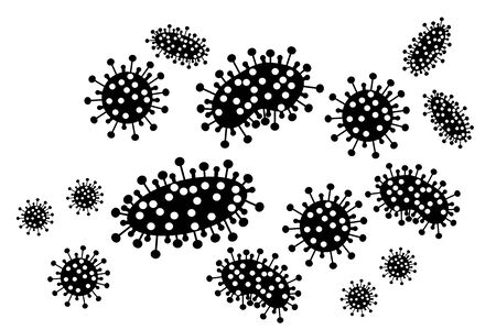 Vector illustration of virus on white background. Symbol of disease and coronavirus.のイラスト素材