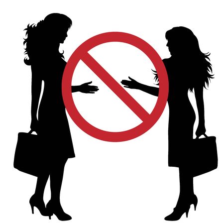 Vector silhouette of stop handshake. Symbol of healthy.のイラスト素材