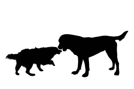 Vector silhouette of dog on white background. Symbol of animal.のイラスト素材