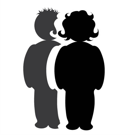 Vector silhouette of couple. Symbol of man and woman.のイラスト素材