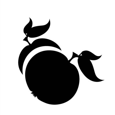 Vector silhouette of apple. Symbol of fruit.のイラスト素材