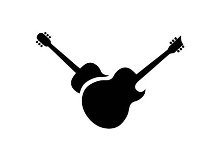 Vector silhouette of guitar. Symbol of music equipment.のイラスト素材