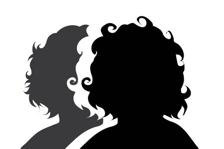 Vector silhouette of couple. Symbol of children.のイラスト素材
