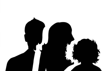 Vector silhouette of family. Symbol of people.のイラスト素材