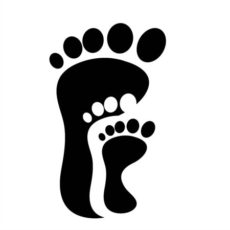 Vector silhouette of foot. Symbol of step.のイラスト素材