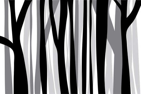 Vector silhouette of forest black and white. Symbol of trees and nature.のイラスト素材