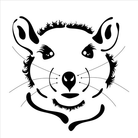 Vector illustration of rat. Symbol of farm animal and rodent.のイラスト素材