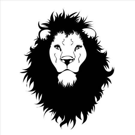 Vector illustration of lion. Symbol of wild animal and safari.のイラスト素材