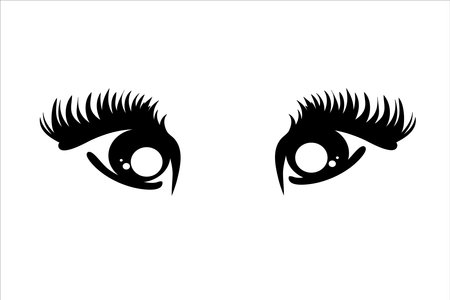 Vector illustration of eyes. Symbol of detail of face.のイラスト素材