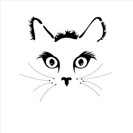 Vector illustration of cat. Symbol of farm animal and pet.のイラスト素材