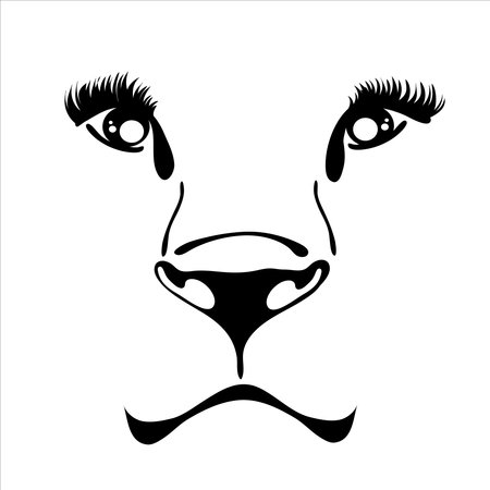 Vector illustration of lion. Symbol of wild animal and safari.のイラスト素材