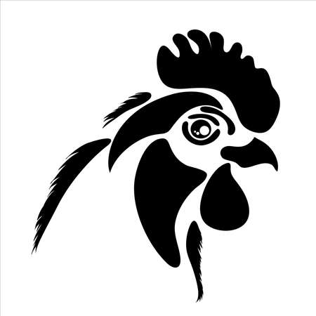 Vector illustration of rooster. Symbol of farm animal and breeding.のイラスト素材