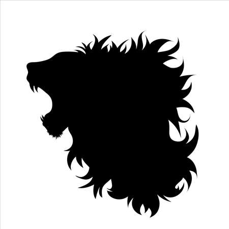 Vector illustration of lion. Symbol of wild animal and safari.のイラスト素材