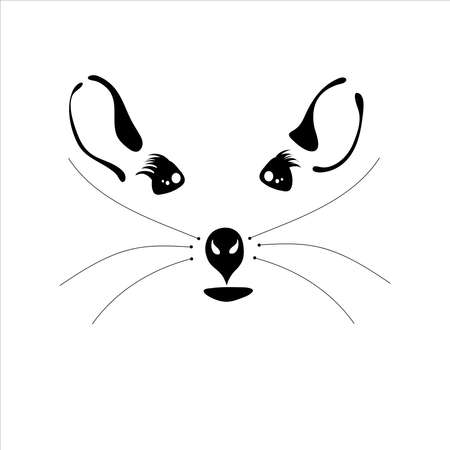 Vector illustration of rat. Symbol of farm animal and rodent.のイラスト素材