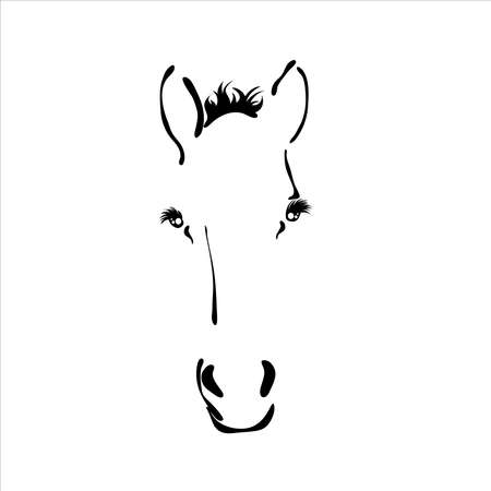Vector illustration of horse. Symbol of farm animal and breeding.のイラスト素材