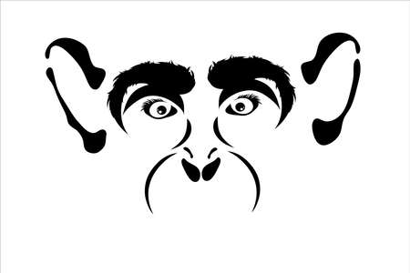 Vector illustration of monkey. Symbol of wild animal and safari.のイラスト素材