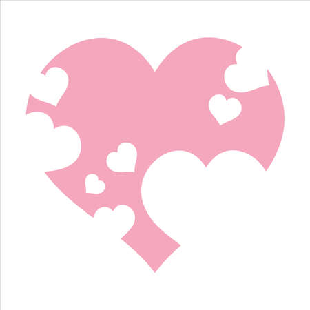 Vector illustration of heart with small hearts. Symbol of love and Valentine's Day.のイラスト素材