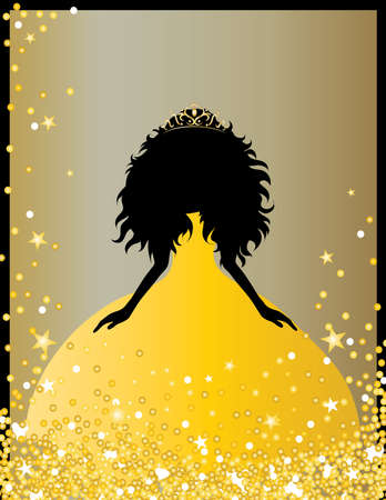 Vector illustration of invitation card with woman clothes in evening dress. Symbol of model and fashion.のイラスト素材