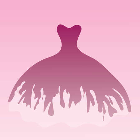 Vector illustration of evening dress. Symbol of model and fashion.のイラスト素材
