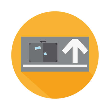 Flat Icon Suitcase Sign With Arrow In The Airport For Travelのイラスト素材