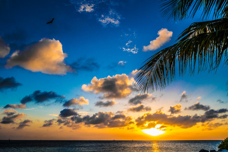 sunset caribbeanの写真素材