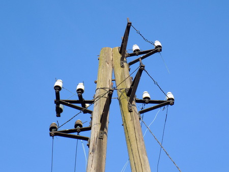 Power line columnの写真素材