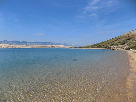 Sea, beach, hills and sky