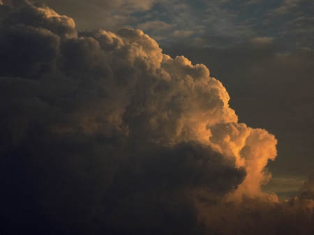 Cumulonimbus convective cloud indicating storm formation through low pressure system in unstable...