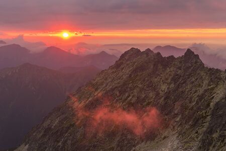 Sunset in the mountainsの写真素材